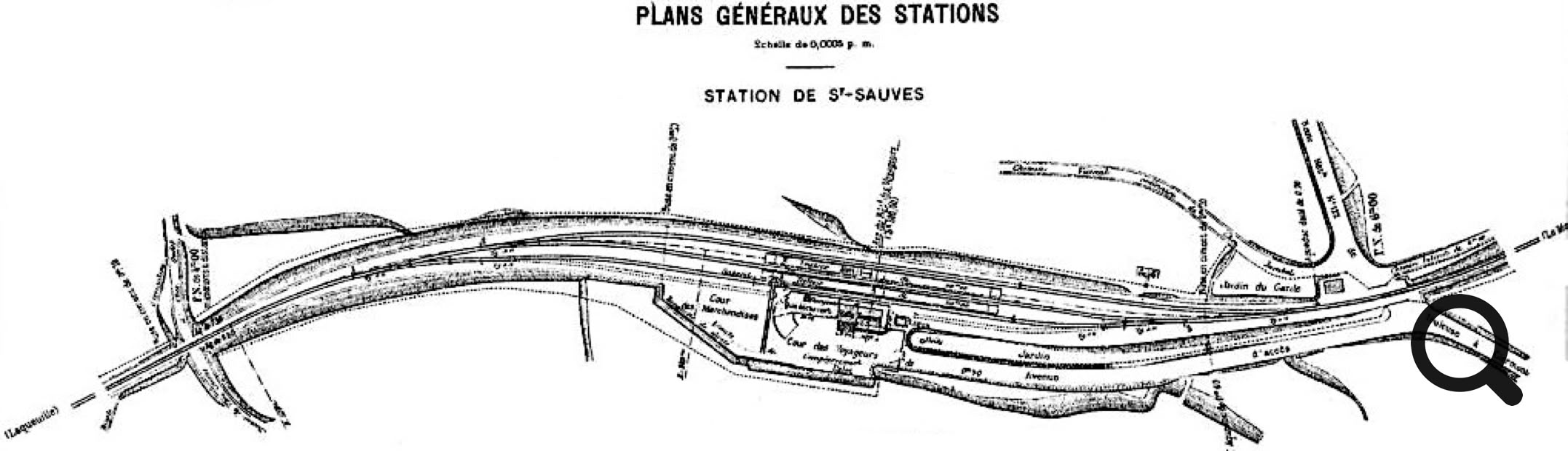 Plan schématique d'un réseau ferroviaire avec des lignes et des stations marquées.