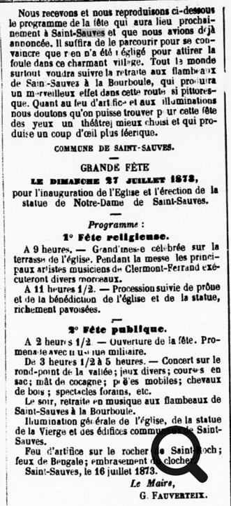 programme, église, vierge, saint-sauves